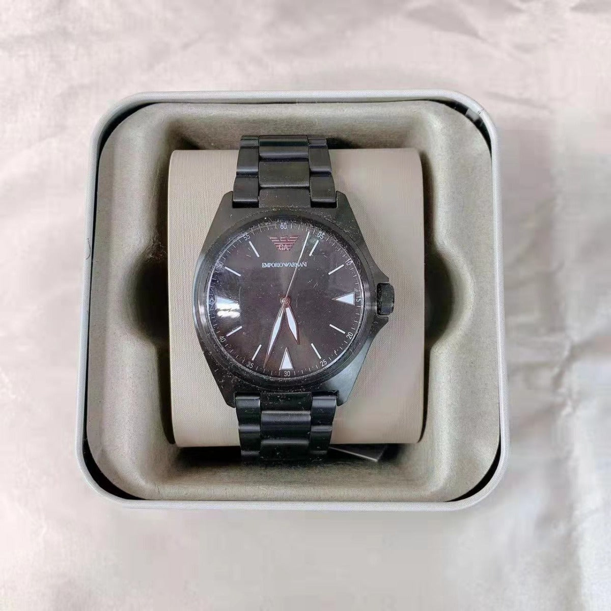 Emporio Armani Men's Three-Hand Black-Tone Stainless Steel Watch AR11257 Emporio Armani Men's Three-Hand Black-Tone Stainless Steel Watch AR11257